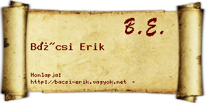 Bácsi Erik névjegykártya