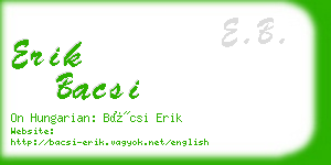 erik bacsi business card